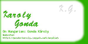 karoly gonda business card